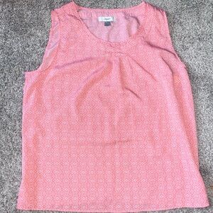 CJ Banks Coral Pink Printed Sleeveless Dressy Tank Top